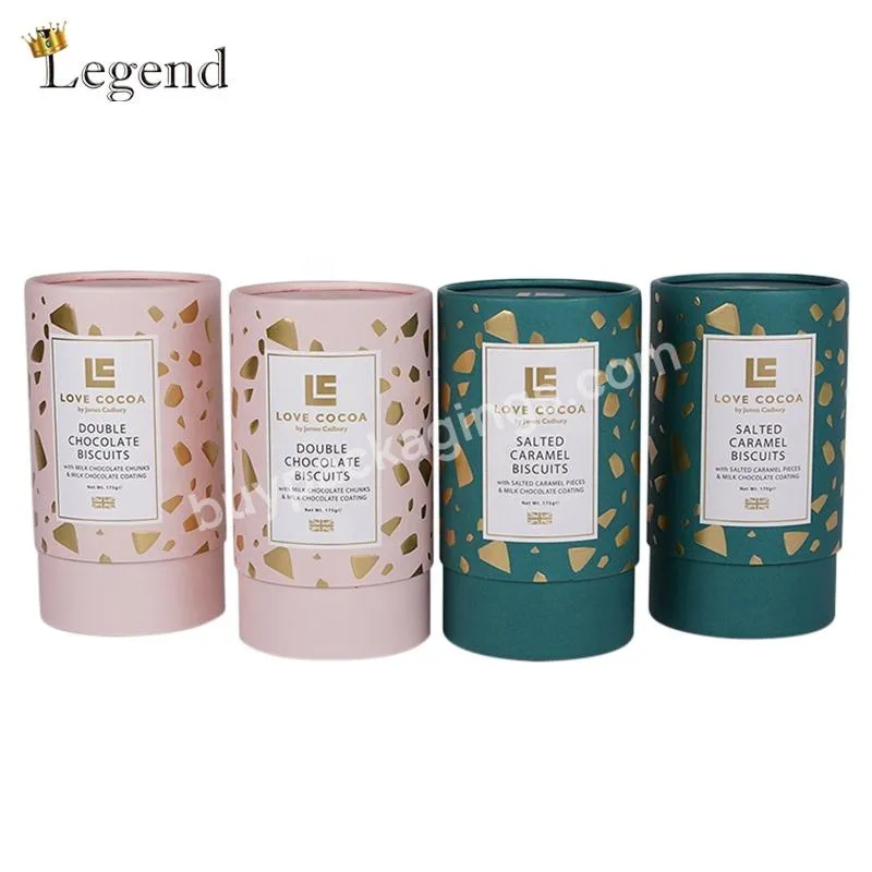 New OEM Honey Bottle Coffee Bag Gift Paper Cylinder Packaging Boxes Custom Size Printing Round Tea Box