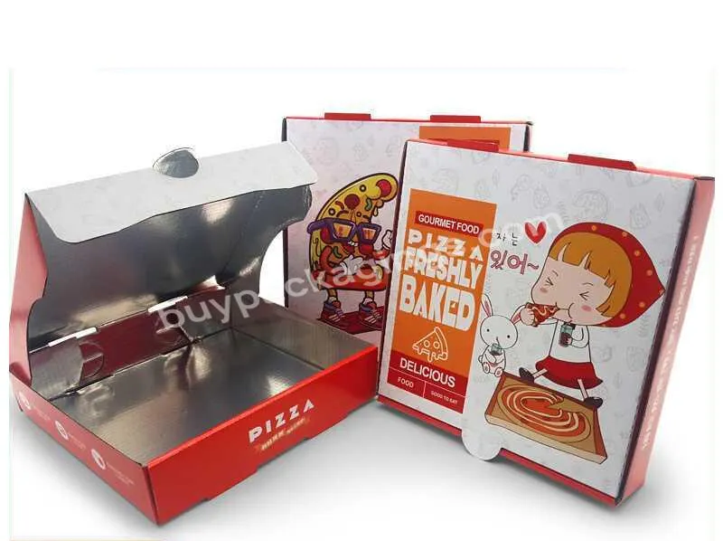 New Style Cardboard Corrugated Paper Aluminum Foil Pizza Box With Window