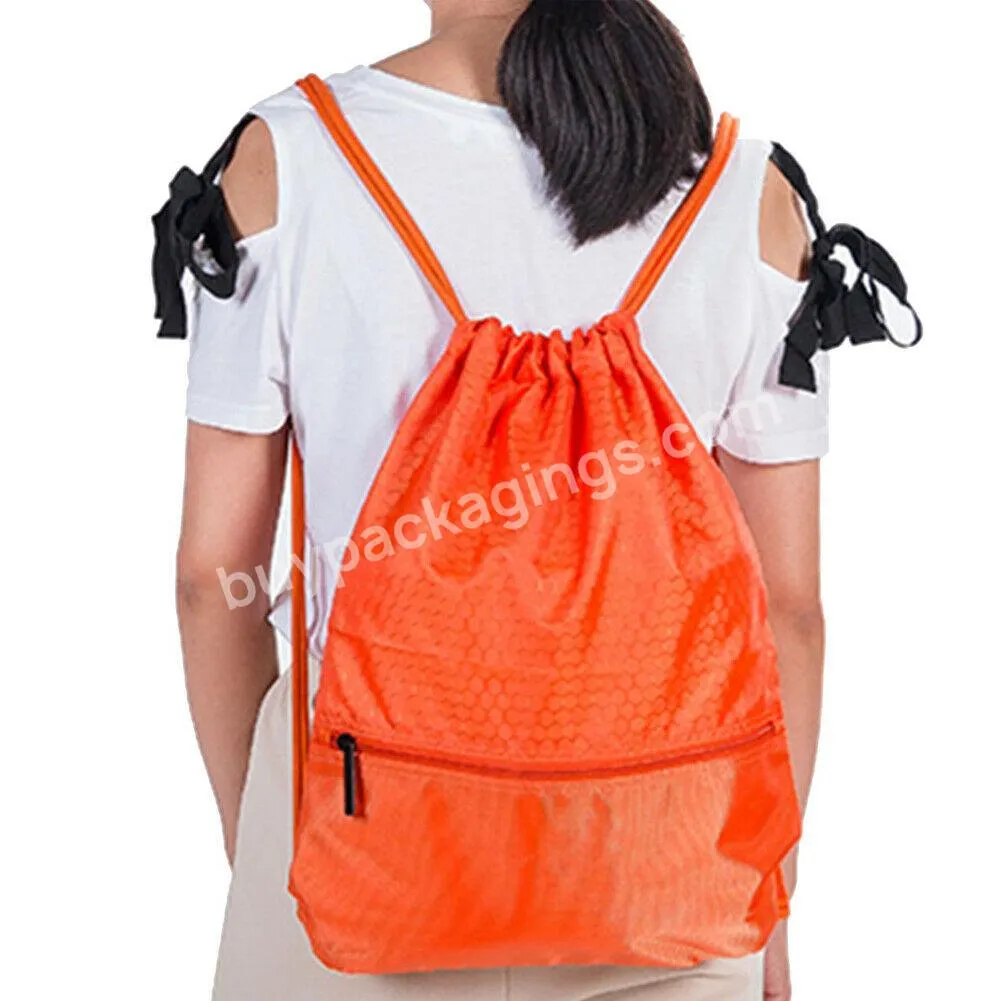 New Style Polyester String Drawstring Back Pack Cinch Sack Gym Tote Bag School Sport Bag