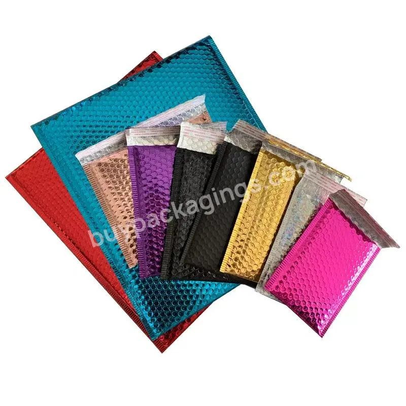 Newest Design Button Bubble Mailer Custom Print Package Bag Gold Silver Packaging Envelope Mailers Bubble Poly Bubble Mailer