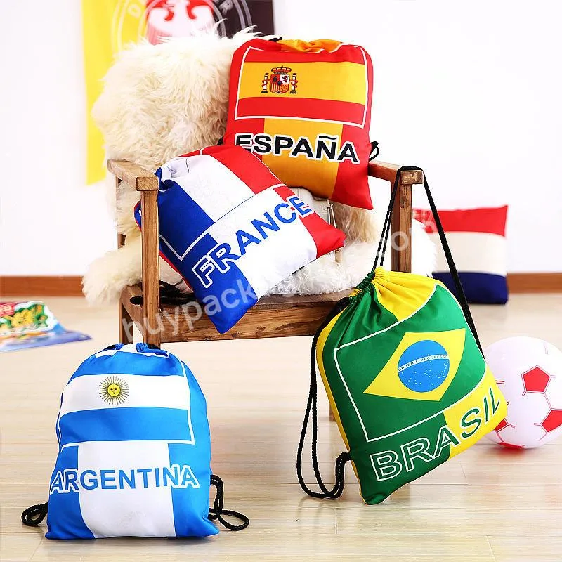 Newest Polyester Waterproof Storage Travel Outdoor Drawstring Bags Countries Teams Sports Fans String Bag