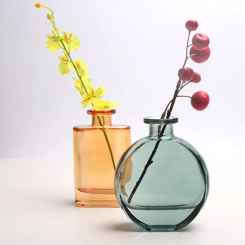 Nordic Creative Mini Glass Vase Crafts Tabletop Transparent Flowers Flower Arrangement Small Vase Living Room Decoration