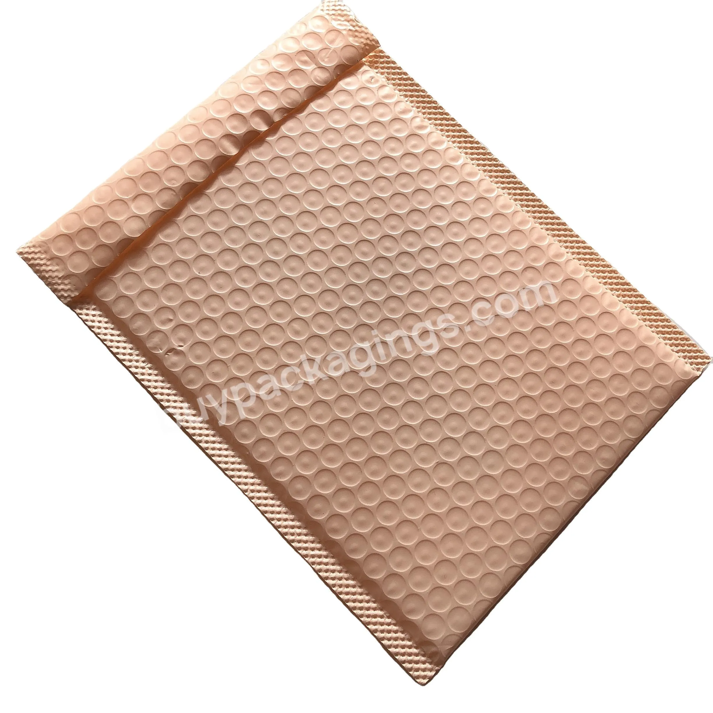 Nude Pink Bubble Mailers Brown Bubble Padded Envelopes Custom Eyelash Packaging Bags With Logo Printed