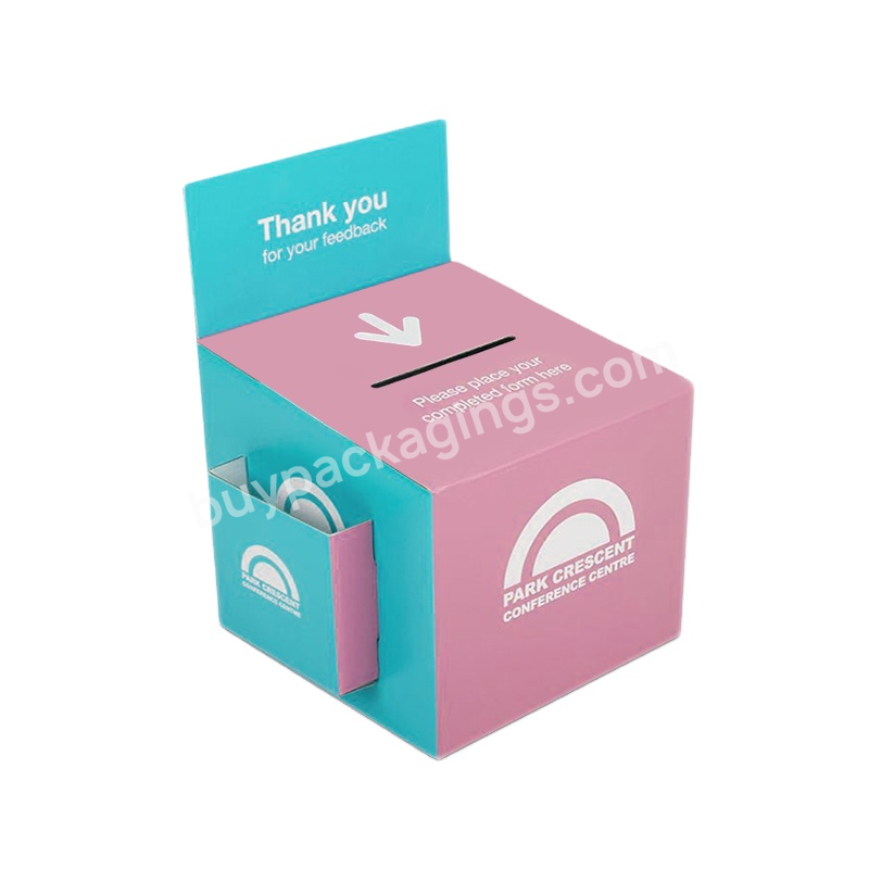 Odm-oem Factory Supplier Wholesale Large Display Donation Box Suggestion Ballot Box By Corrugated Cardboard With Lock