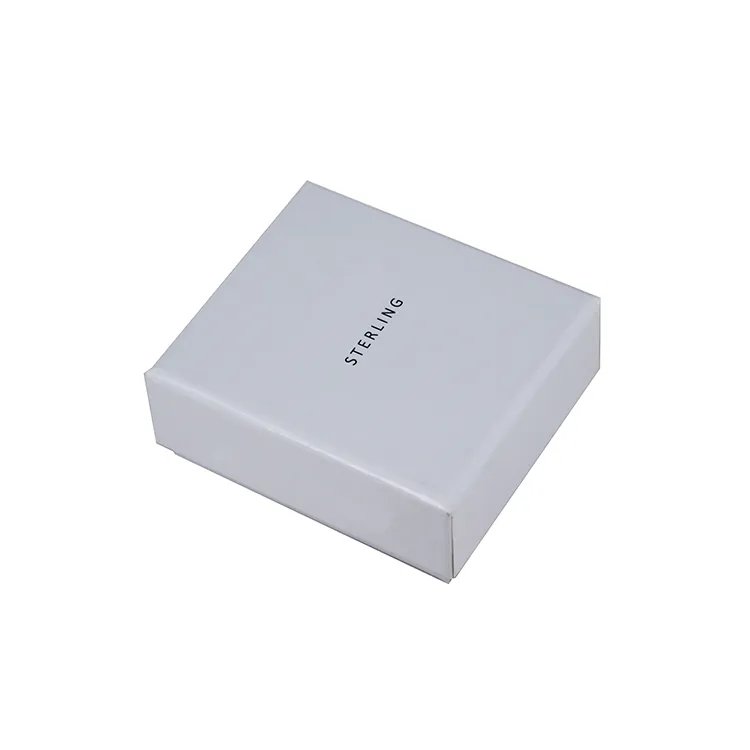 OEM custom cardboard paper white color jewelry packaging boxes jewelry gift box with logo for jewelry