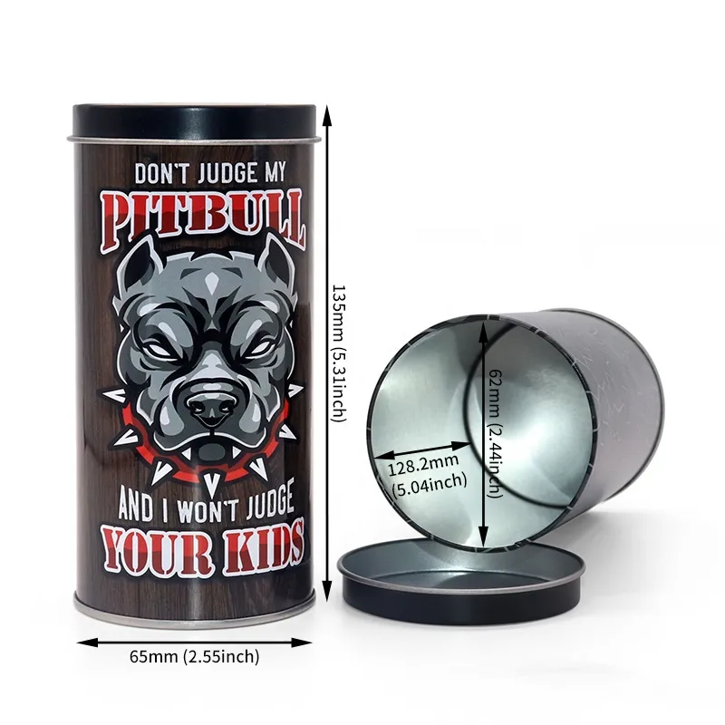 Oem Customized Big Volume Cat Or Dog Treat Food Cans Round Pet Food Storage Tin Can