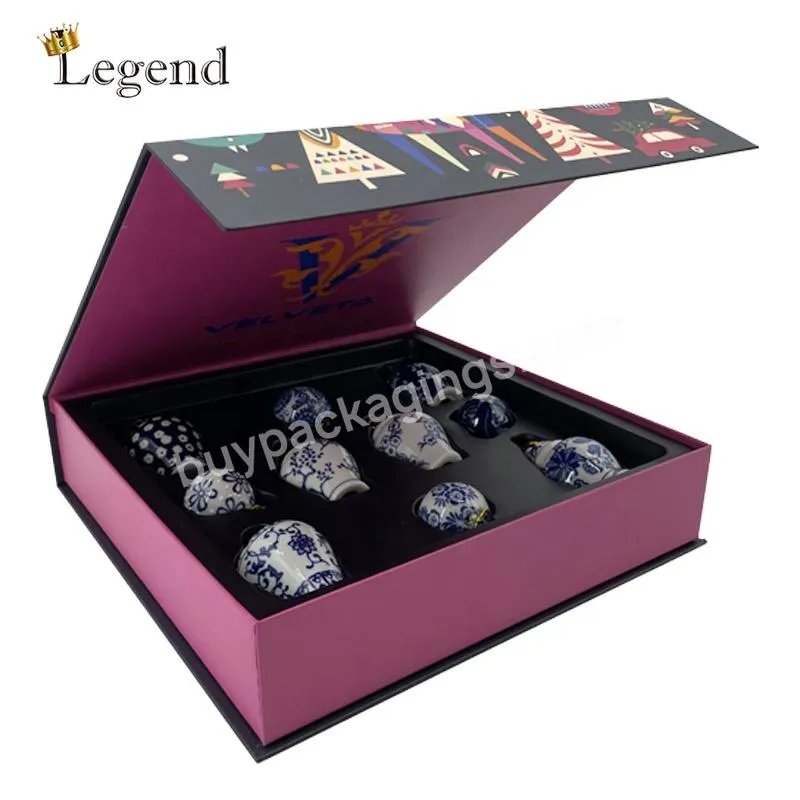 OEM High Quality Ceramic Package Box Tray Custom Logo Design Printing Beautiful Magnetic Packaging Boxes Empty Luxury Gift Box
