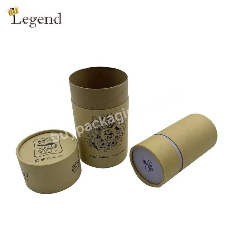 OEM Round Boxes Coffee Cylinder Cardboard Packaging Boxes Recycled Material Custom Size Brand Printing Tea Kraft Paper Tube Box