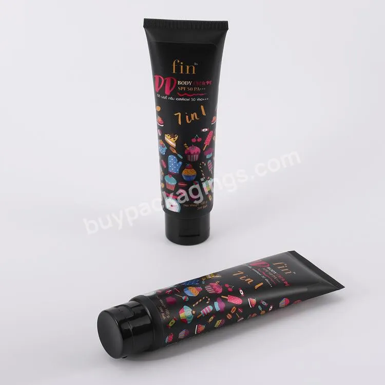 Oem/odm 20ml30ml40ml50ml Empty Pe Plastic Tube Black Container Skin Care Cleanser Lotion Essential Oil Packaging Tube