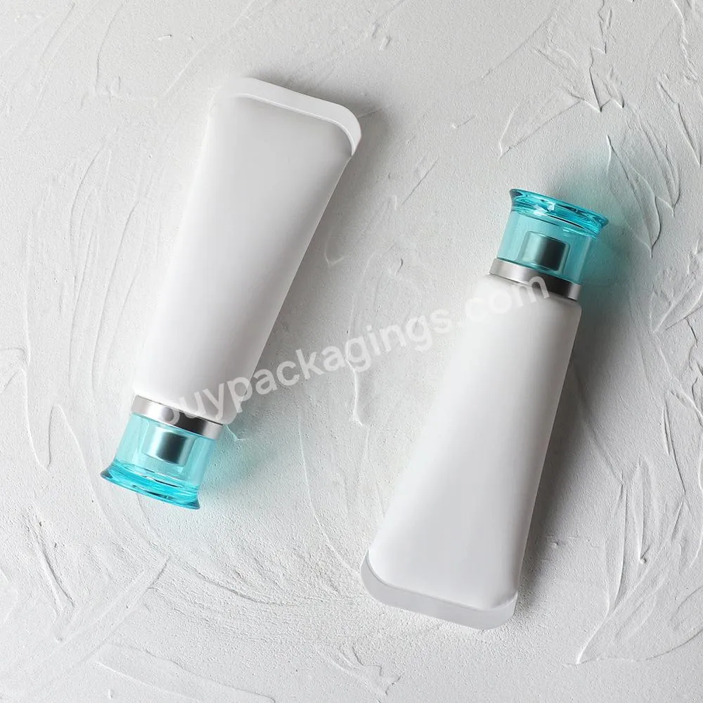 Oem/odm Cosmetic Packaging Tube Pe Plastic Soft White Tube Skin Care Lotion Cream With Acrylic Cover 30ml50ml60ml80ml100ml