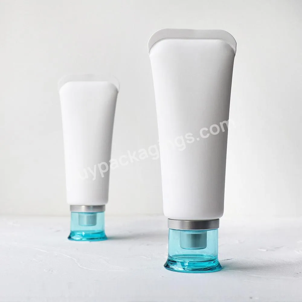 Oem/odm Cosmetic Packaging Tube Pe Plastic Soft White Tube Skin Care Lotion Cream With Acrylic Cover 30ml50ml60ml80ml100ml