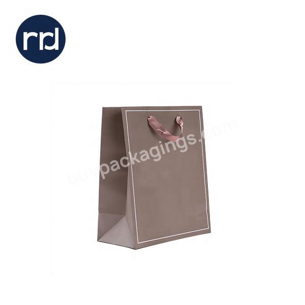 OEMODM Service Black Brown Luxury Reusable Shopping Gift Paper Bag with Custom Logo