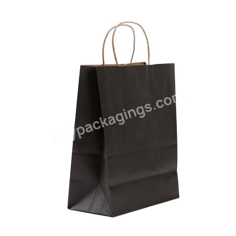 OEMODM Service Custom Cheap Luxury Black Brown Paper Clothing Shopping Bag with Handles