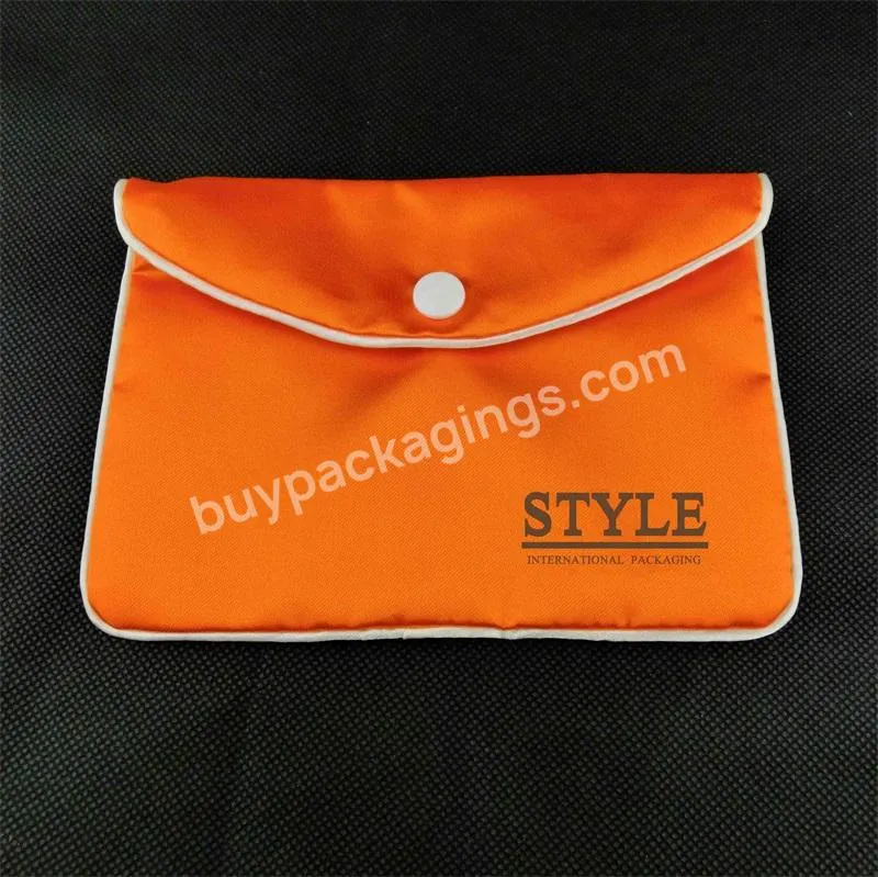 Orange Yellow Black White Color Double Layers Holiday Cosmetic Satin Silk Fabric Bag With Zipper Gift Jewelry Packaging Pouch