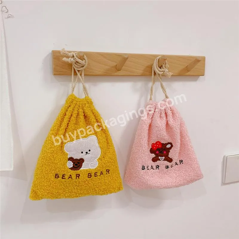 Organizer Kawaii Bear Canvas Cosmetic Bag Women Storage Pouch Cute Makeup Bag Travel Toiletry Bag Travel Wash Accessories