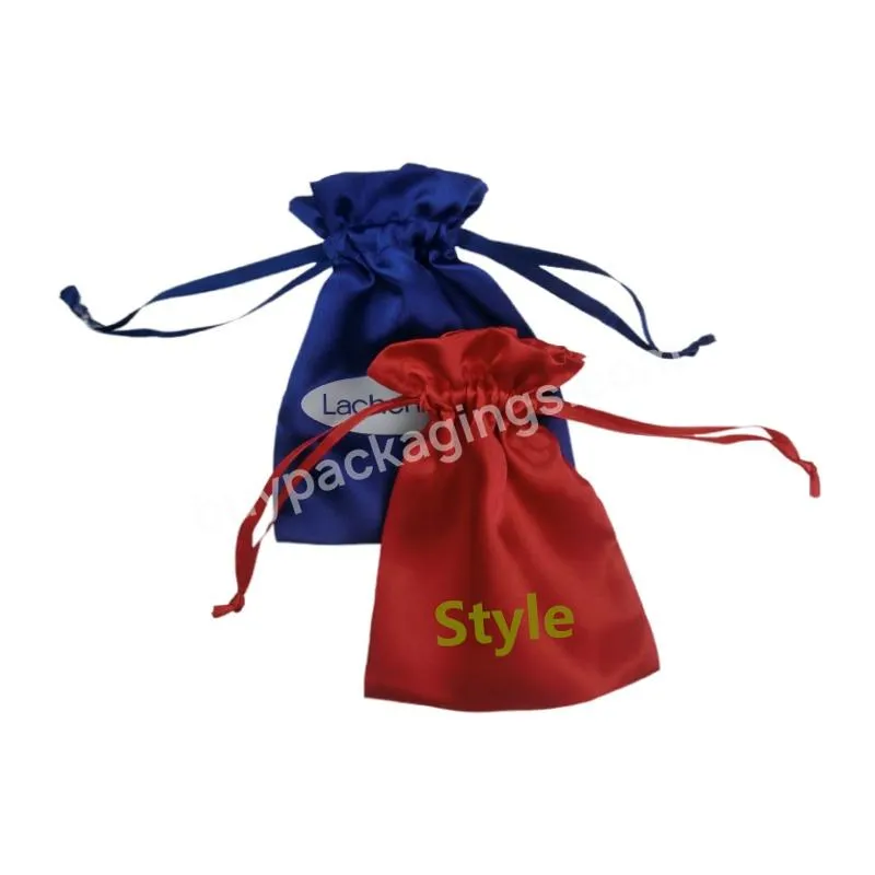 Other Textile Packaging Customized Logo And Size Silk Pouch Satin Bags With Logo Jewelry Gift Packaging