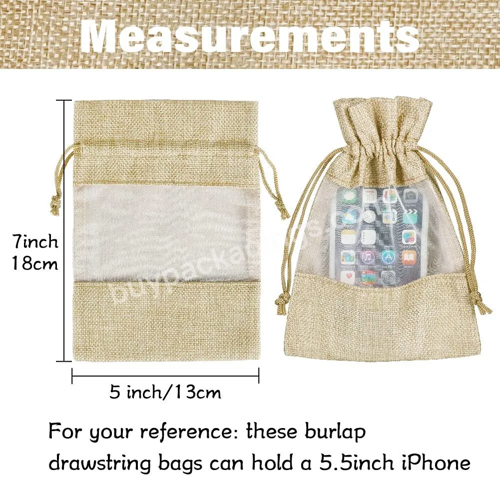 Package Burlap Sheer Bags Jute Fabric Drawstring Gift Bag Jewelry Pouches For Candy Wedding Party Favor Christ - Buy Customized Logo Burlap Bags,Drawstring Natural Burlap Bag,Jute Bag For Wedding Favors.