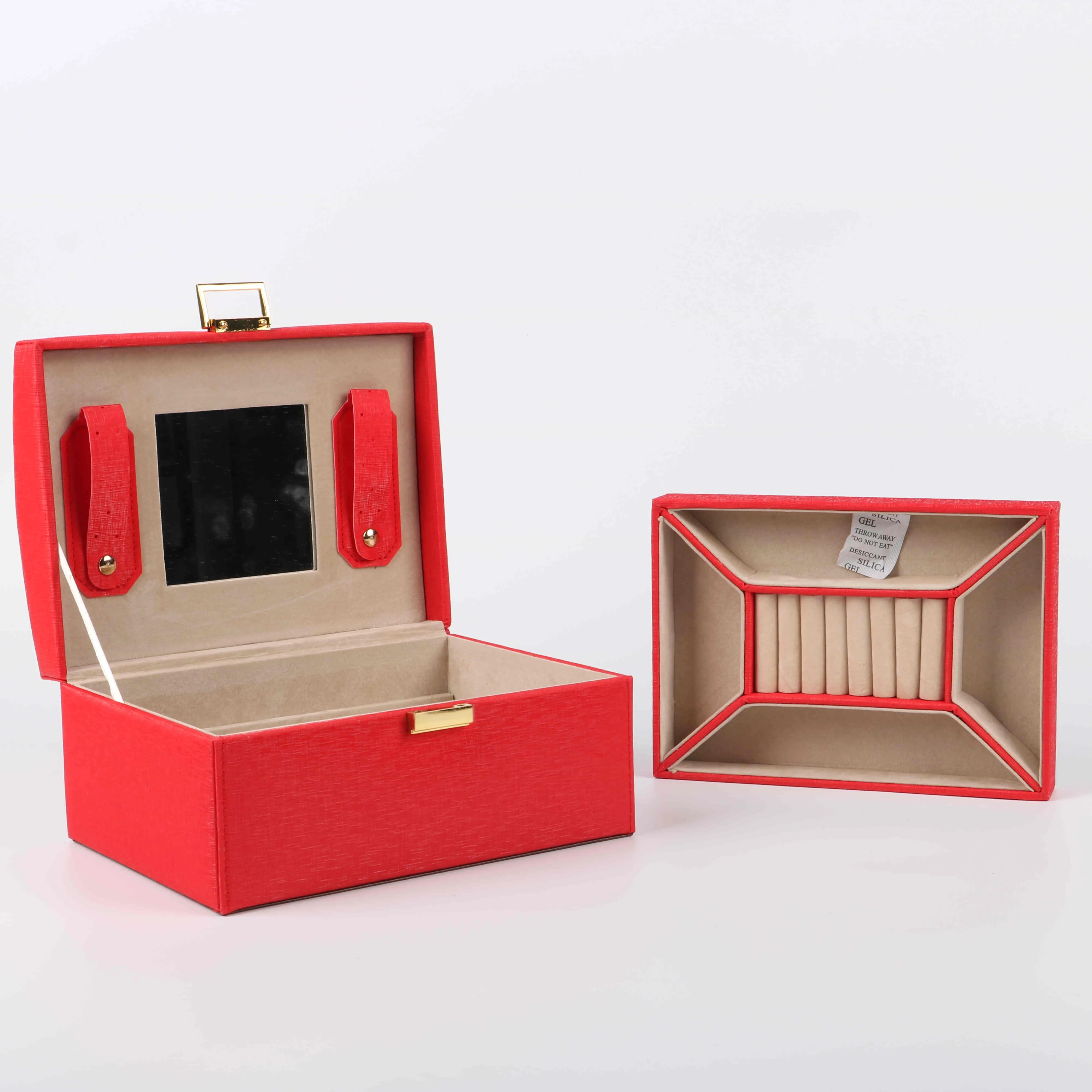 paper box gift boxFactory Wholesale Jewelry Velvet Organizer Vintage Ring Necklace Case Red Jewellery Storage Box