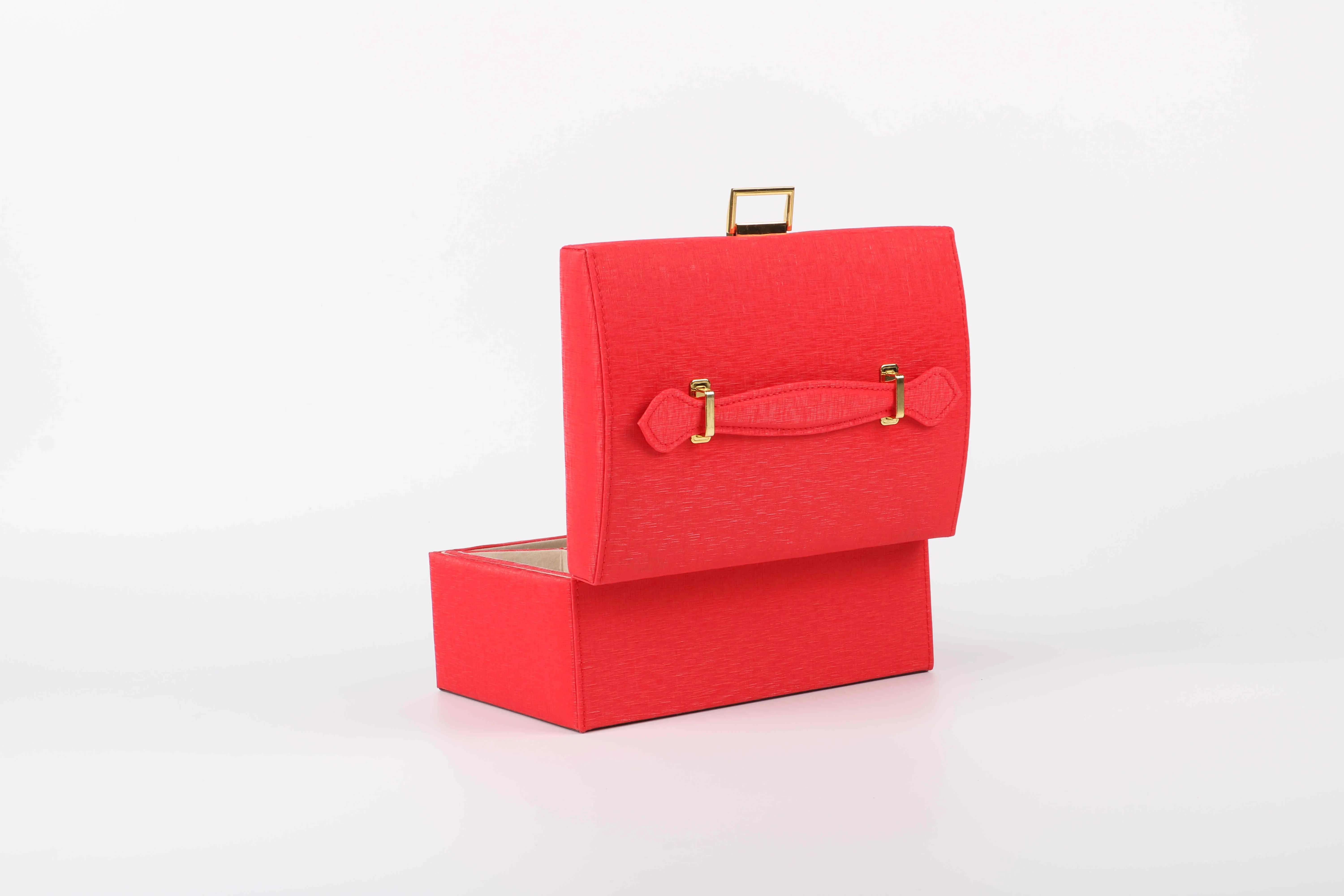 paper box gift boxFactory Wholesale Jewelry Velvet Organizer Vintage Ring Necklace Case Red Jewellery Storage Box