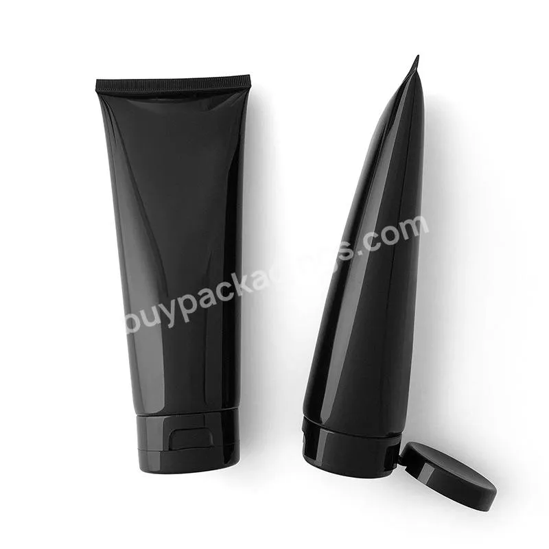 Pe Plastic Tube Oem/odm Cosmetic Packaging Tube Black Skin Care Cleanser Lotion Cream Soft Squeeze Tube 30506080100120ml