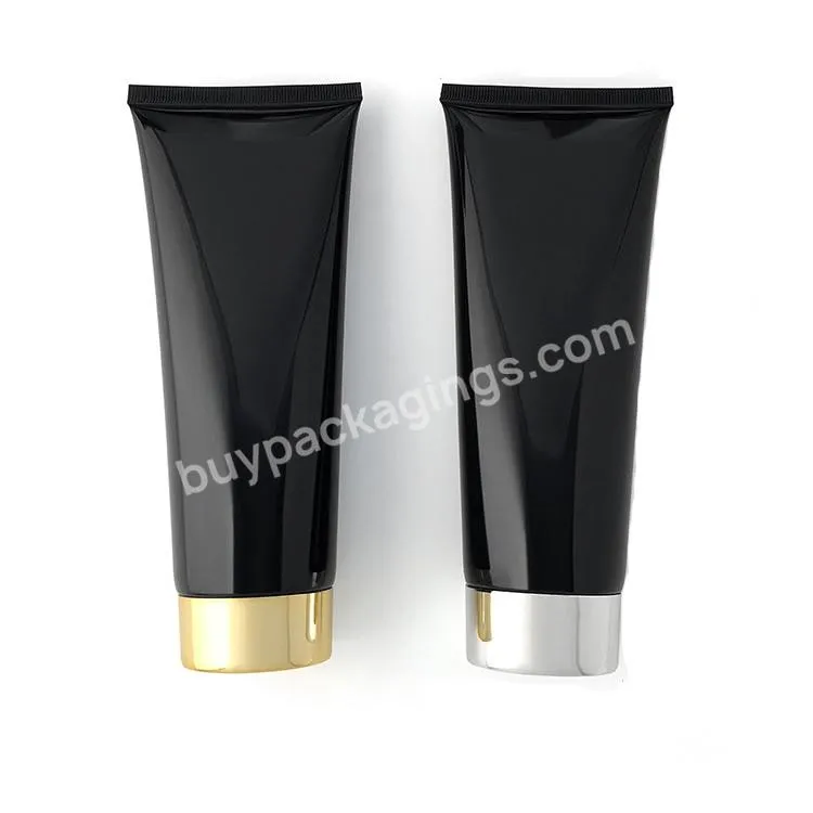 Pe Plastic Tube Oem/odm Cosmetic Packaging Tube Black Skin Care Cleanser Lotion Cream Soft Squeeze Tube 30506080100120ml