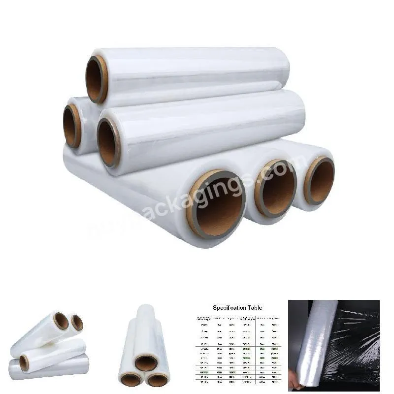 Pe Protective Fresh Material Stretch Film 500mm Soft Plastic Wrapping Film Transparent Pallet Wrap Stretch Film