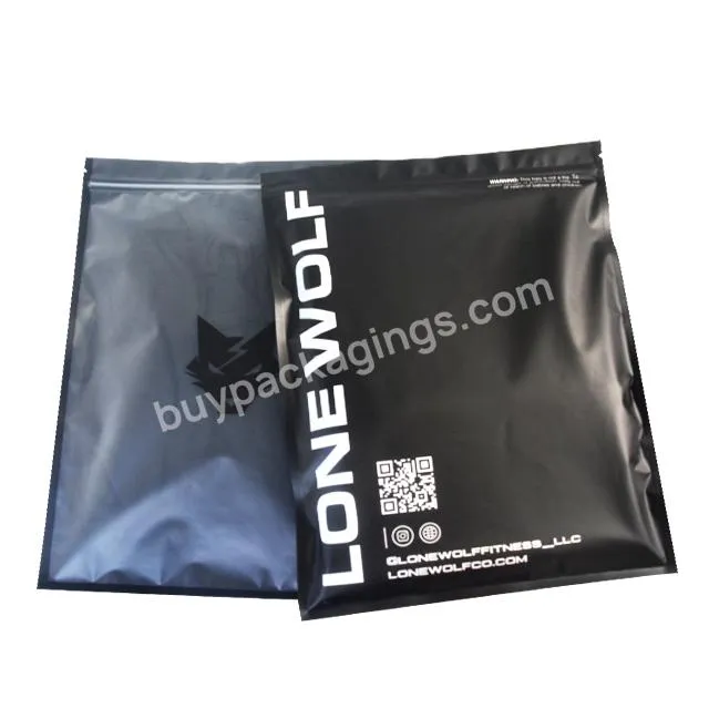 Personalised Printed Logo Black Zipper Frosted Zip Lock Matte Tshirts Garment Luxury Packaging Recycled Clothing Package Bags