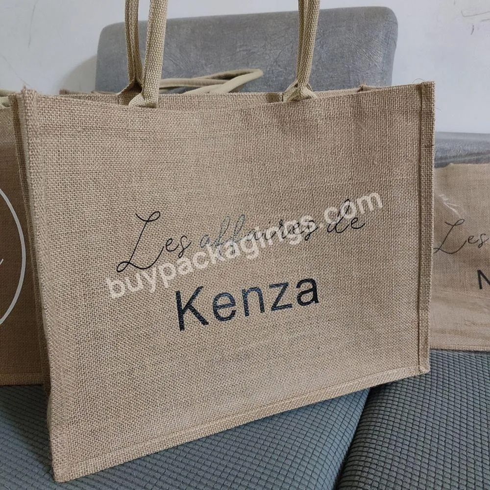 Personalized Burlap Tote Bag Bridesmaid Gift Bag Custom Name Bag Beach Jute Tote Wedding Favor Gift For Her