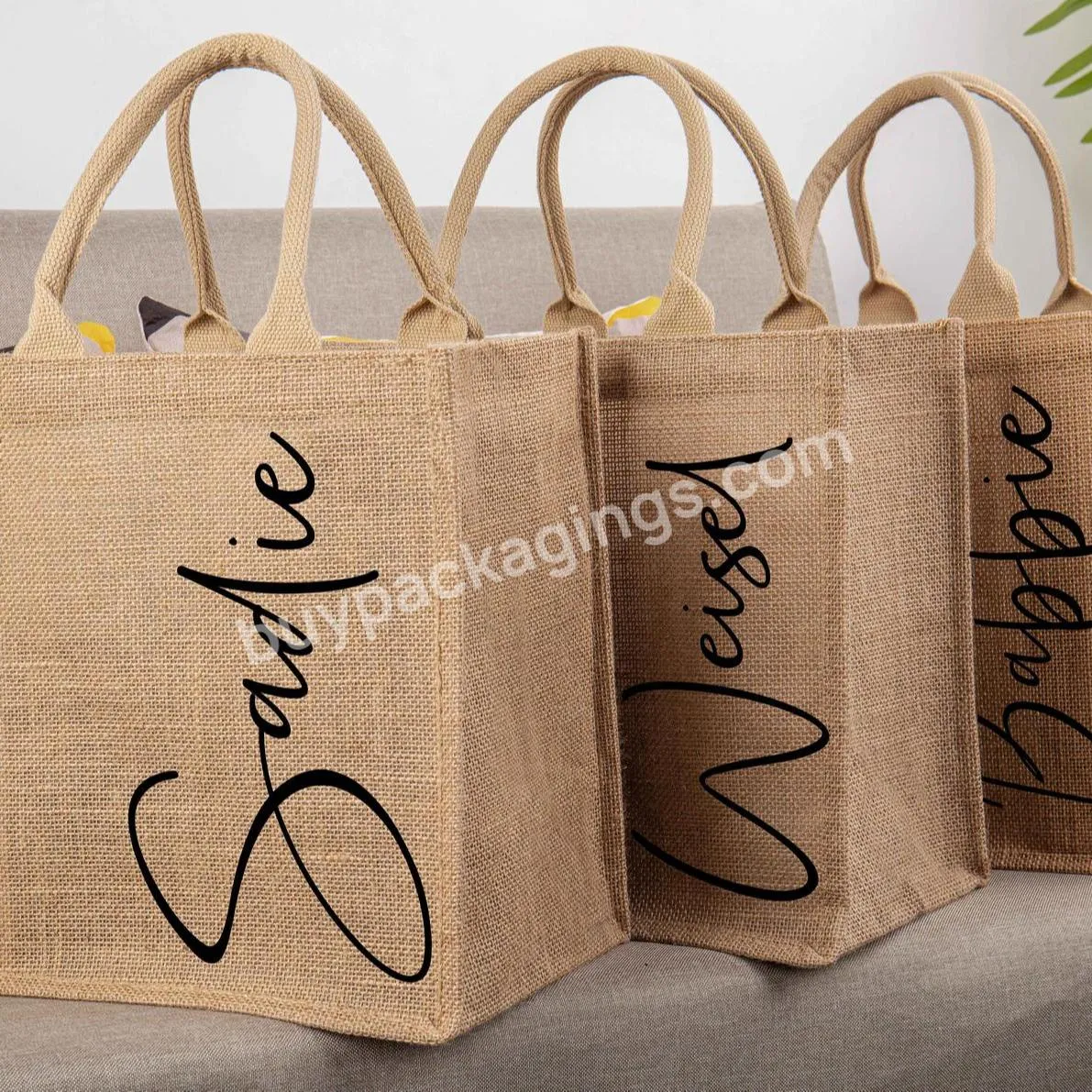 Personalized Burlap Tote Bag Bridesmaid Gift Custom Bag Mother Of Bride Bridesmaid Proposal Bag