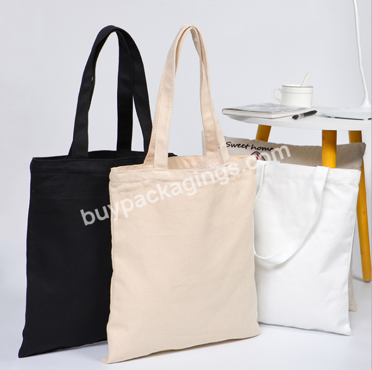 Personalized Eco Friendly Large Eco Bags Recycled Custom White Black Cotton Canvas Tote Bag With Logo