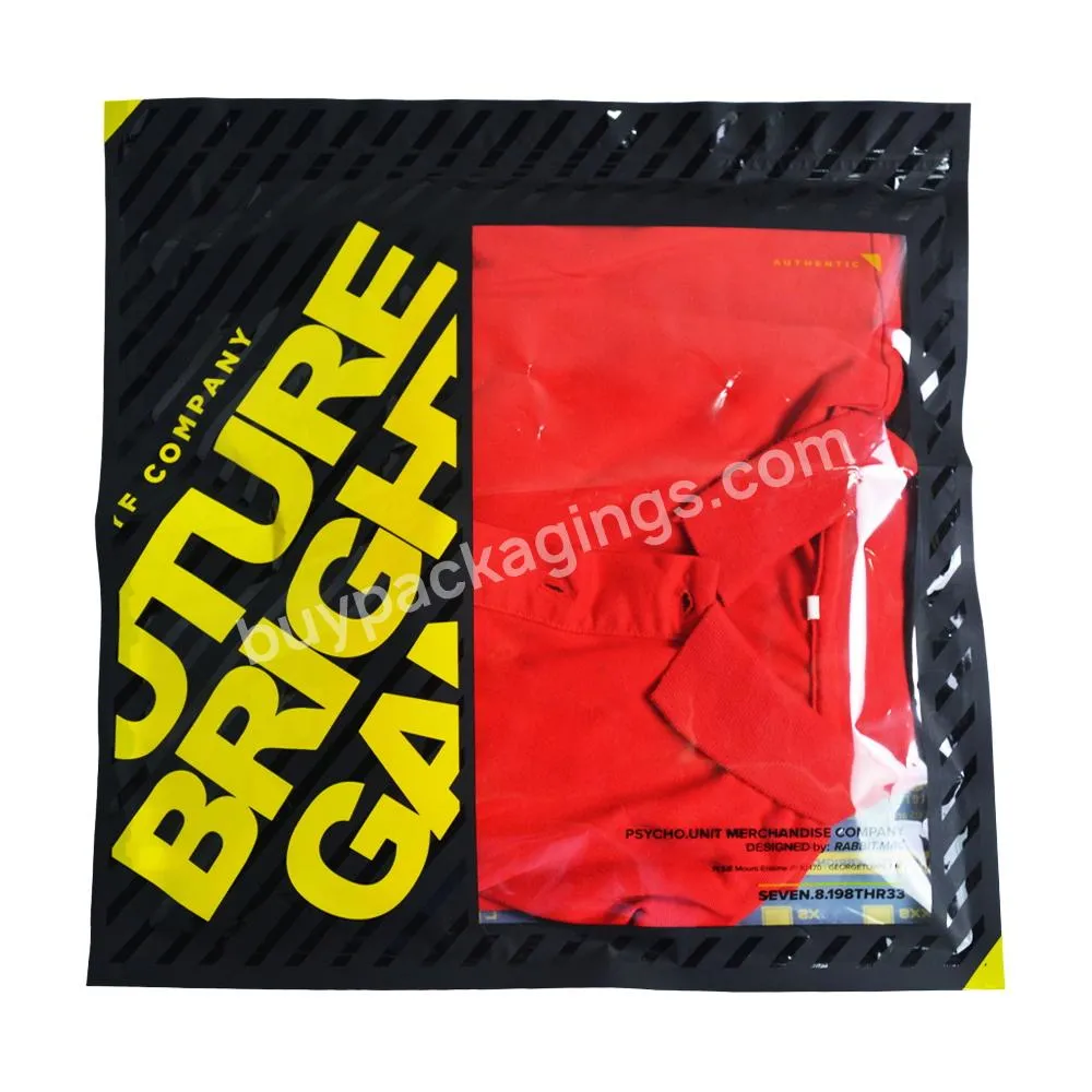 Personalized Logo Printing Zip Lock Self Sealing Packaging For Clothes Matte Spot Glossy Window Plastic Garment Zipper Bags