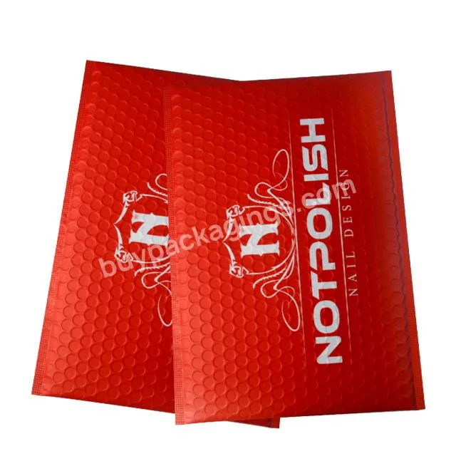 Personalized Polymailers With Logo Aluminum Air Mailing Courier Bag Foil Metallic Bubble Mailer Red Matte Padded Envelopes