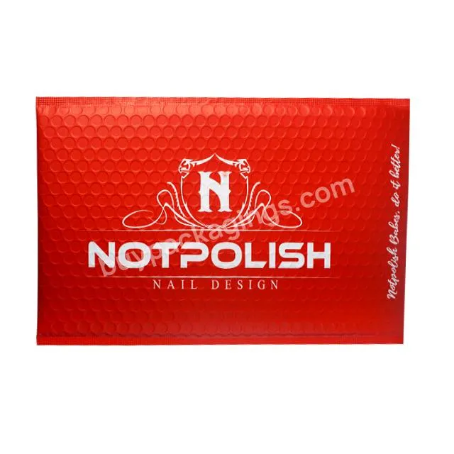 Personalized Polymailers With Logo Aluminum Air Mailing Courier Bag Foil Metallic Bubble Mailer Red Matte Padded Envelopes