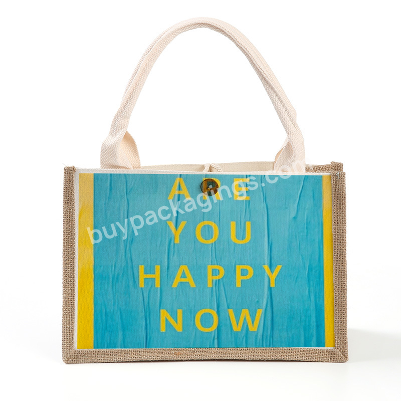 Personalized Private Label Printing Shopping Natural Brown New Jute Tote Bag For Gifts