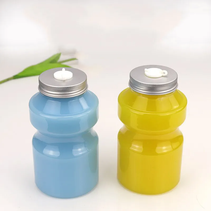 PET Portable Cute Shape Take-away Milk Tea Transparent Texture 500ml Beverage Plastic Bottle