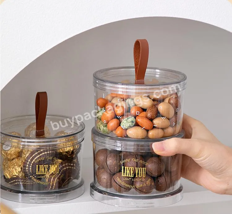 Pet Round Food Plastic Chocolate Donut Storage Box Food Container With Lid