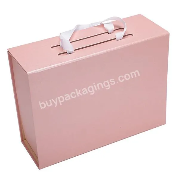 Pink Private Label Cosmetic Bridesmaid Magnetic Closure Luxury Gift Box Set With Ribbon