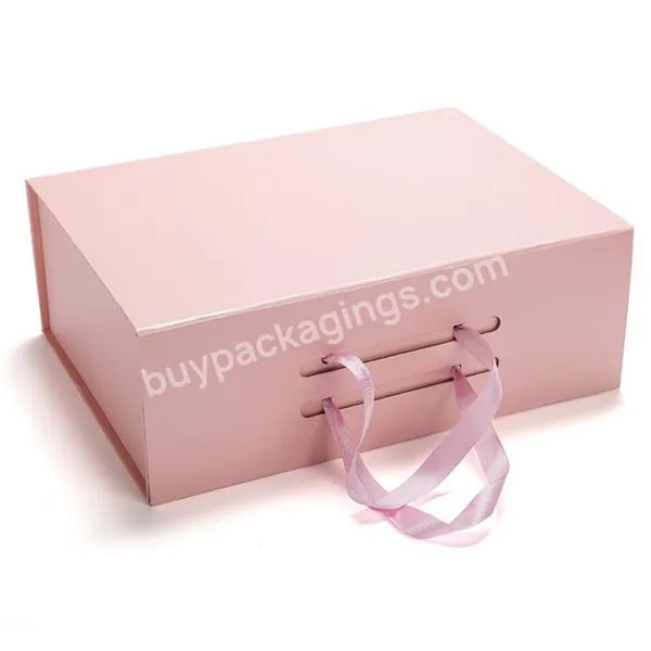 Pink Private Label Cosmetic Bridesmaid Magnetic Closure Luxury Gift Box Set With Ribbon