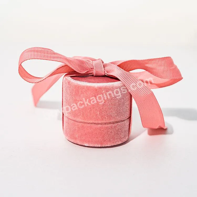 Pink Velvet Ring Box Cute Jewelry Gift Box Small Pink Gift Box For Jewelry Packaging