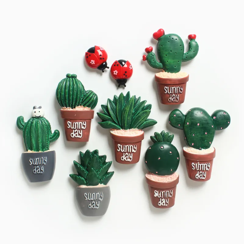 Plant Fridge Magnets Mini Cactus DIY Fridge Message Magnet 3D Plant Fridge Magnet