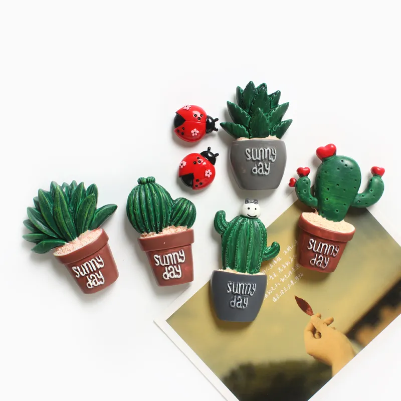 Plant Fridge Magnets Mini Cactus DIY Fridge Message Magnet 3D Plant Fridge Magnet