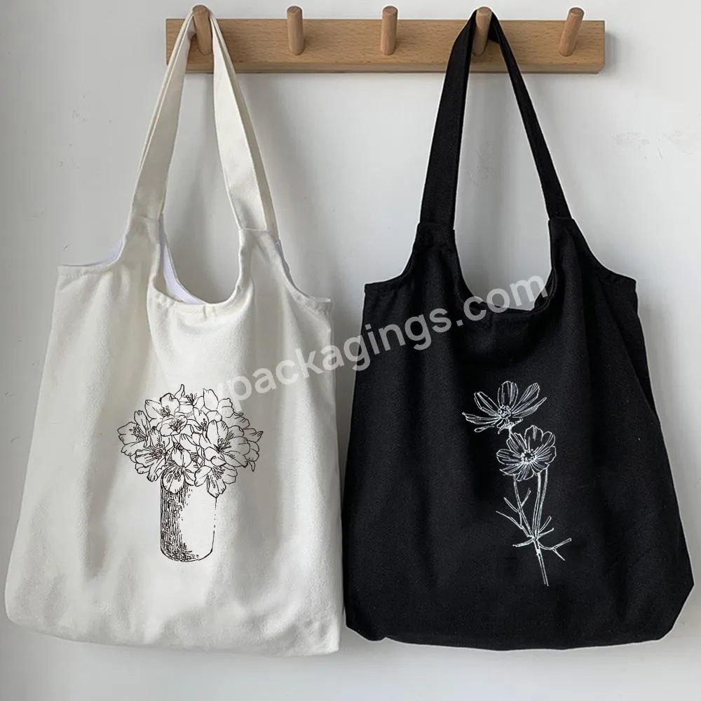 Plant Print Canvas Shoulder Tote Bag Women Kpop Shopper Bags Ladies Handbags Foldable Eco Large Shopping Bag Totes