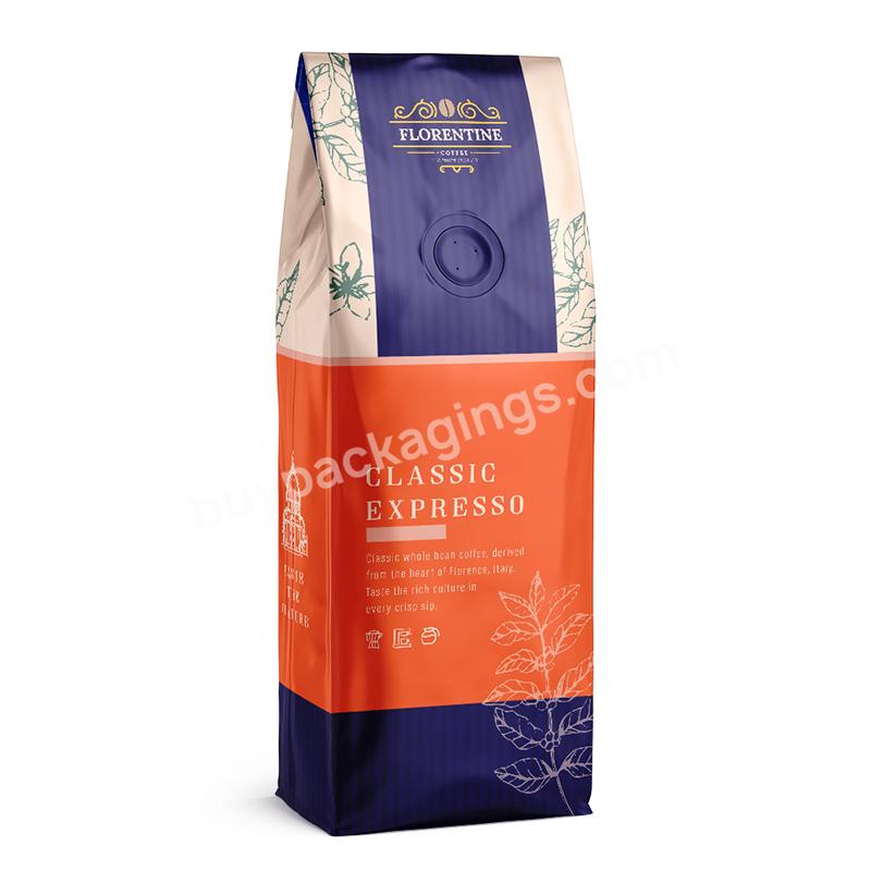 Plastic Aluminum Foil Valve Coffee Packaging Bag Custom Easy To Tear Zipper Coffee Pouch