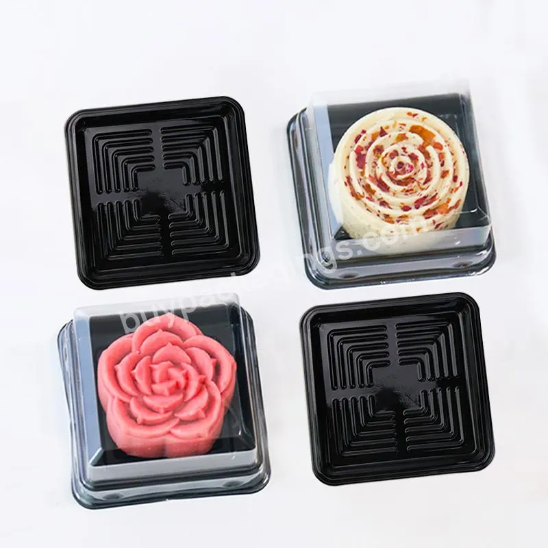 Plastic Factory Wholesale Square Mini Moon Cake Box,Customized Transparent Moon Cake Packaging Container