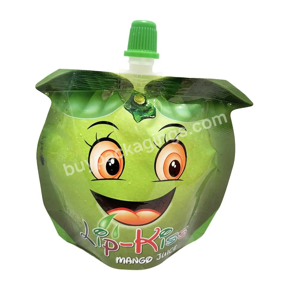 Plastic Food Packaging Special Shape Bags Juice Pouch Bag Drink Liquid Spout Pouch Bag