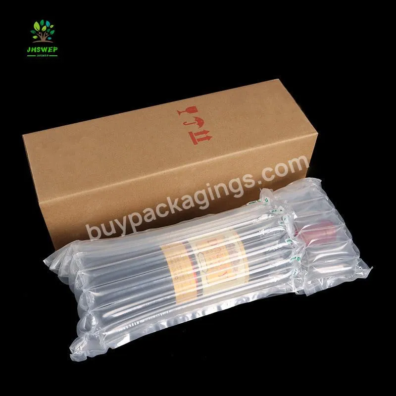 Plastic Material Air Bubble Packaging Bag For Red Wine Bottle Protection Packing