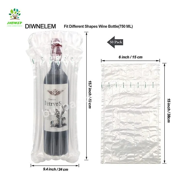 Plastic Material Air Bubble Packaging Bag For Red Wine Bottle Protection Packing