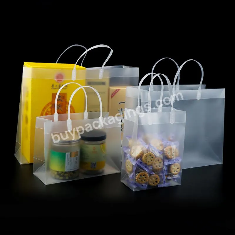 Plastic Printed Takeaway Folding Rectangle Custom Transparent Recycled Plastic Tote Bag