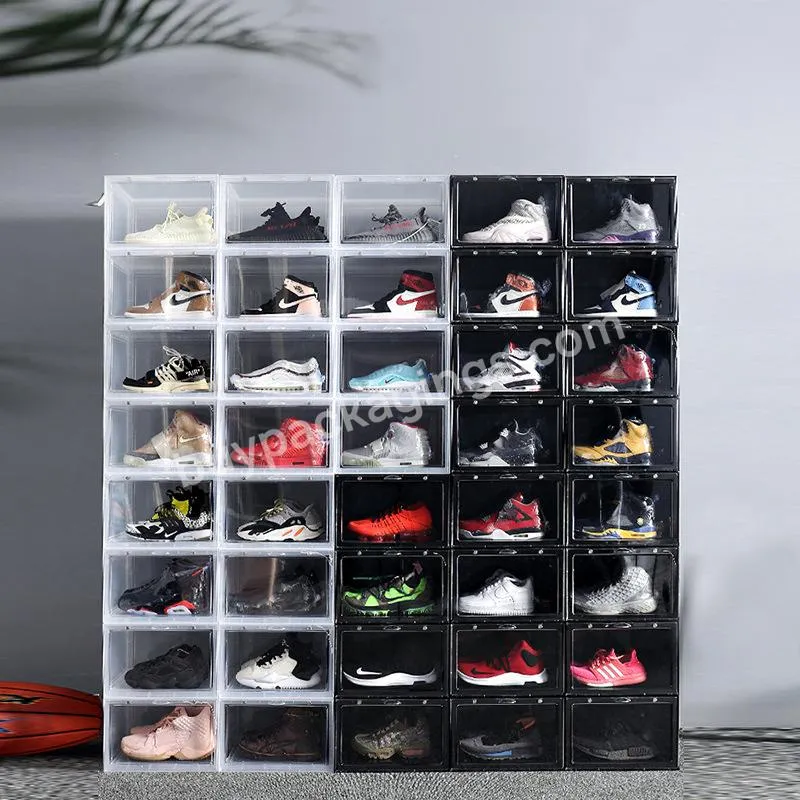 plastic shoe box folding shoe storage box Custom Clear Plastic shoe storage box