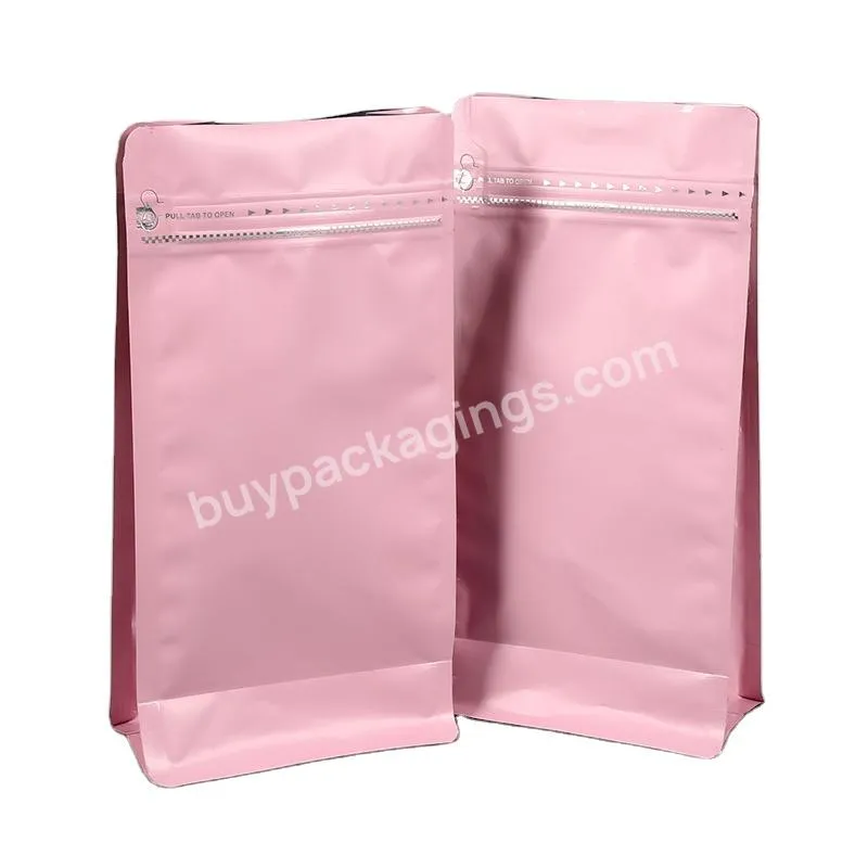 Plastic Stand Up Aluminum Foil Coffee Bag Flat Bottom Custom Printed Coffee Bag